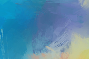 Abstract background of colorful brush strokes. Brushed vibrant wallpaper. Painted artistic creation. Unique and creative illustration.