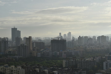 skyline horizon of mumbai or borivali ,maharashtra(India) in winter