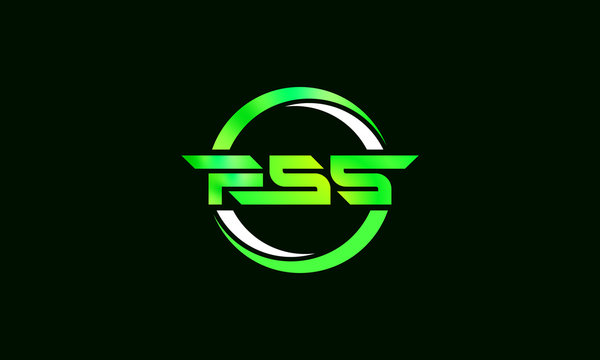 illustration vector graphic designs. badge, emblem, stamp logo initial letter FSS in circle shape