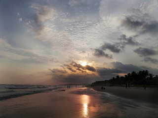 sunset on the beach