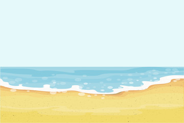 Summer sea beach vector background.