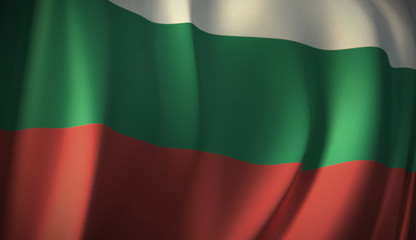 Obraz premium Flag of Bulgaria. 3D rendering of flag background of European countries. National Flag Series Illustration.