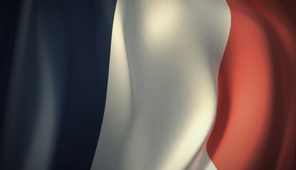 Flag of France. 3D rendering of flag background of European countries. National Flag Series Illustration.