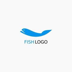 Simple fish logo. A seafood logo for a restaurant or food business or seafood cooking service.
