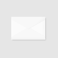 Realistic blank white letter paper envelope front view. Vector