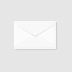 Realistic blank white letter paper envelope front view. Vector