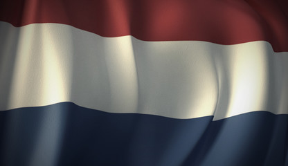 Flag of Netherlands. 3D rendering of flag background of European countries. National Flag Series Illustration.