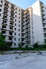 Spooky abandoned multistory residential house in Ukraine
