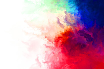 Fototapeta premium 2D illustration of colorful brush strokes. Decorative texture painting. Vibrant paint pattern backdrop.