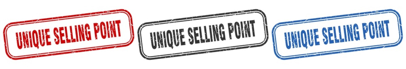 unique selling point square isolated sign set. unique selling point stamp