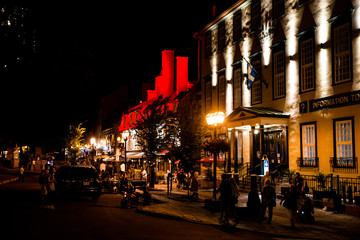 Quebec Old City, Canada at night