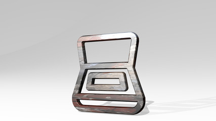 scanner 3D icon standing on the floor, 3D illustration for background and computer