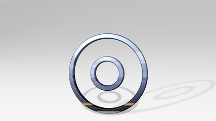 BUTTON RECORD 3D icon standing on the floor, 3D illustration for background and design