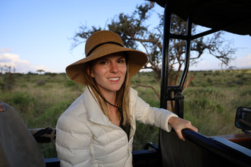 Woman on safari in Kenya, Africa © Hawksnestco.com