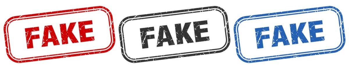 fake square isolated sign set. fake stamp