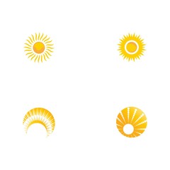 Set Sun Vector illustration Icon Logo