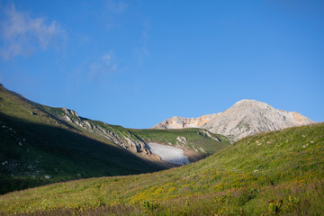 Summer landscapes of the Caucasus mountains in Russia