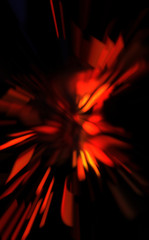 Light particle trails. Light explosion star with glowing particles and lines. Beautiful moving abstract rays background.