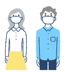 マスクをしている2男女人