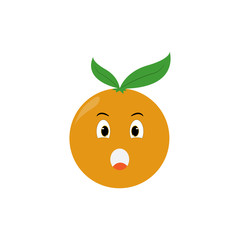 Orange Fruit Emot Design Illustration
