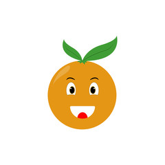 Obraz premium Happy Orange Fruit Emot Design