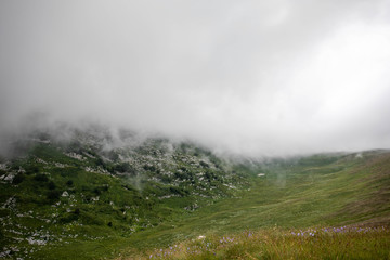 Summer landscapes of the Caucasus mountains in Russia