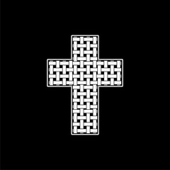 Cross icon isolated on dark background