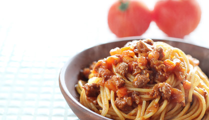 ボロネーゼのミートソースパスタ