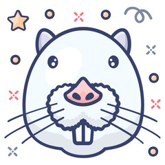 
Carnivorous mammal specie, otter icon in flat style 

