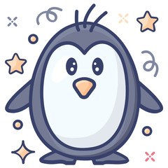
Icon of a large flightless seabird, penguin vector 

