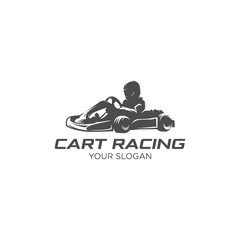gocart sport racing  silhouette logo - obrazy, fototapety, plakaty