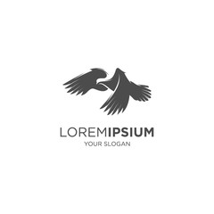 Obraz premium flaying pigeon bird silhouette logo vector
