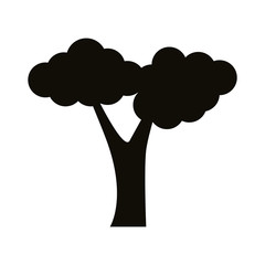 branched tree silhouette style icon