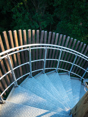 Obraz na płótnie Canvas Steps and handrail of a staircase on a view tower