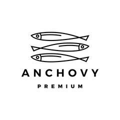 Fototapeta na wymiar anchovy logo vector icon illustration