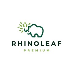 rhino leaf logo vector icon illustration © gaga vastard