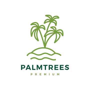 palm tree logo vector icon illustration