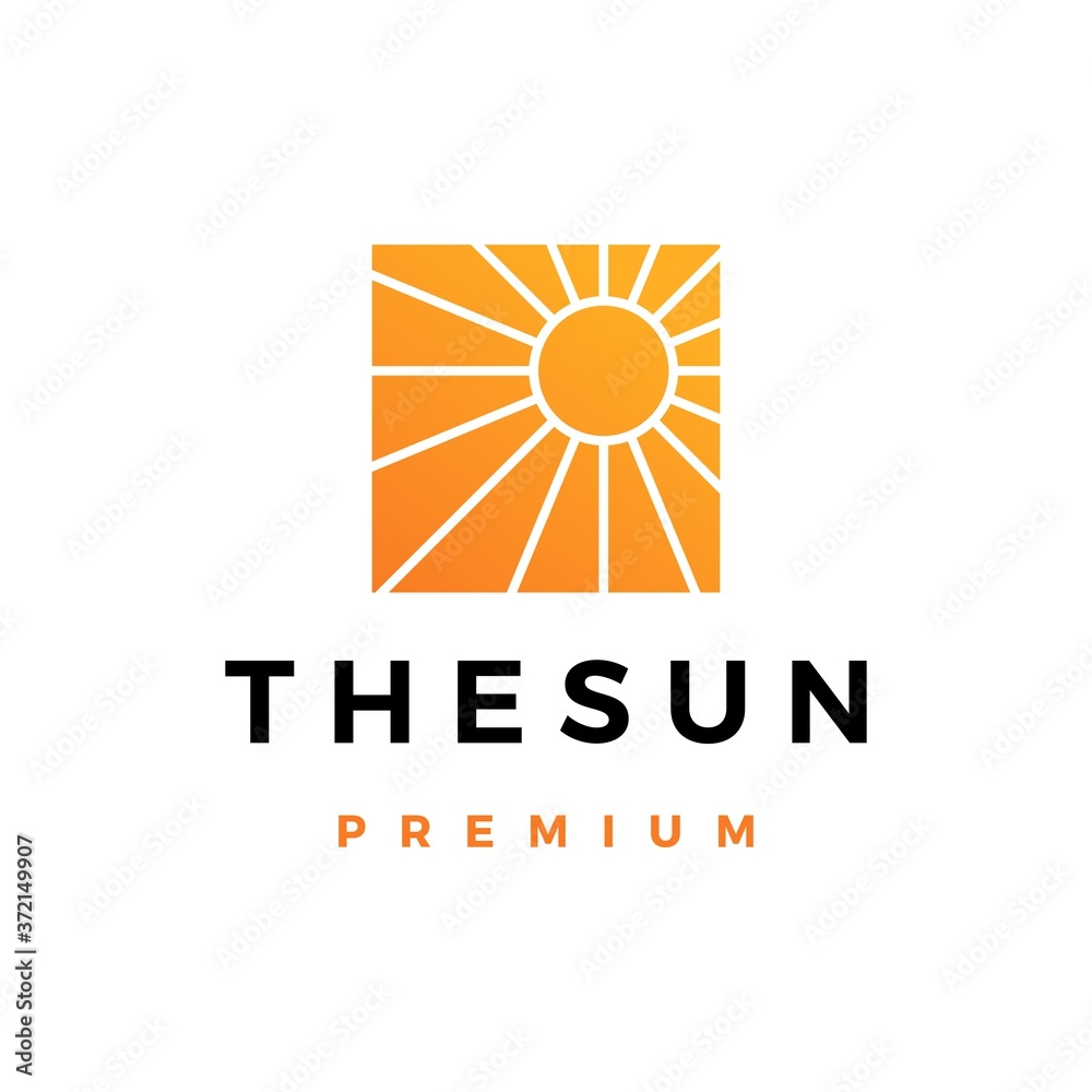 Wall mural sun logo vector icon illustration