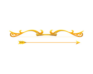 gold arrow and bow vector design