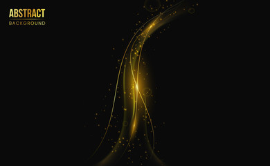 Modern professional black golden luxury vector Abstract background wallpaper with golden sparkles