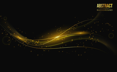 Modern professional black golden luxury vector Abstract background wallpaper with golden sparkles