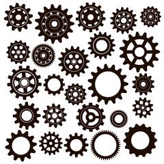 Metal gears set. Factory gears vector icon. Mechanical gear. The image of the gear. Machine gear. Cogwheel gear