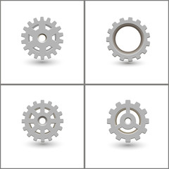 Metal gears set. Factory gears vector icon. Mechanical gear. The image of the gear. Machine gear. Cogwheel gear