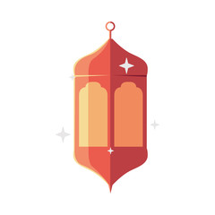 Isolated orange ramadan lantern vector design