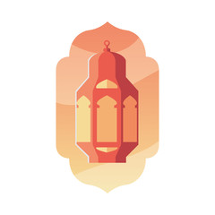 orange ramadan lantern vector design