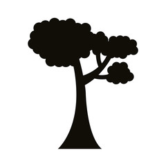 leafy tree silhouette style icon
