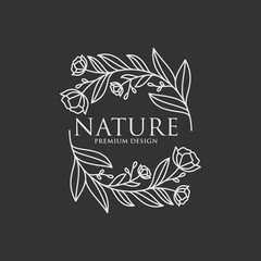 Fototapeta na wymiar Floral nature logo icon vector. Simple logo design template. 