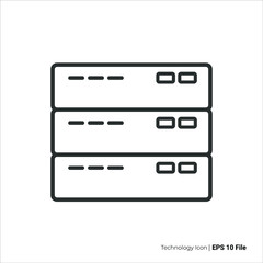 Obraz premium Server icon outline. Server icon vector design. isolated on white background