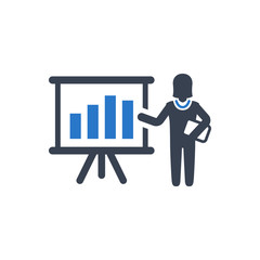 Business growth presentation icon