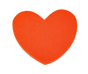 Decorative craft heart isolated on the white